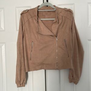 Suede feel, zippered biker style jacket
